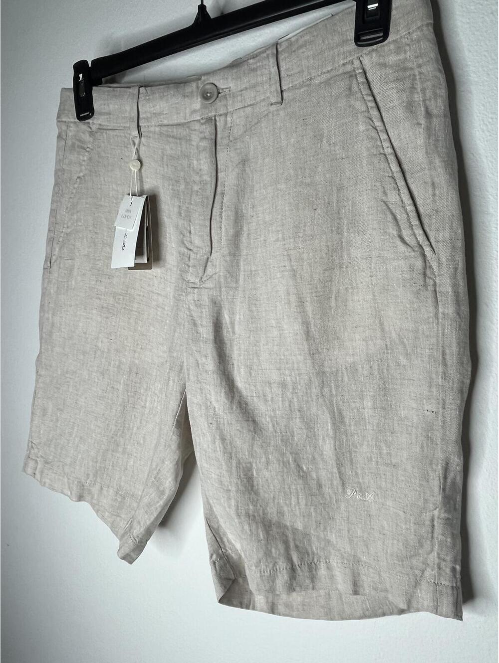 NWT Porter & Ash Men's Khaki/100% Linen Shorts Size 30 - Picture 3 of 10